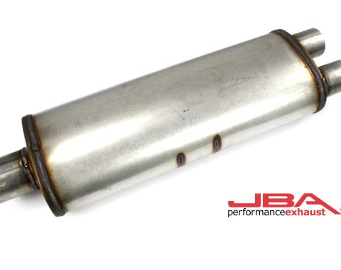 JBA Performance Exhaust Universal Straight-Through 304 Stainless Steel Muffler with 25" Oval Body & Dual Outlets 40-252500