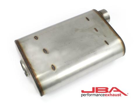 JBA Performance Exhaust Chambered 2.5" Muffler 304 SS Offset/Center 40-251400