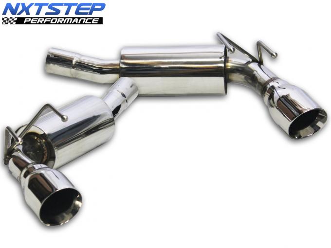 Auto Pro USA 2010-2015 Chevrolet Camaro NXT Step Performance Exhaust System, Axle Back, 4 in. Double Wall Design/Polished Stainless Steel Tips w/Angle-Cut EX7001