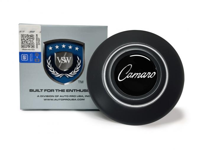 Auto Pro USA 1968-1969 Chevrolet Camaro VSW Steering Wheel OE Series Horn Cap, Black Horn Cap, Compatible With OE Style Hub Adapter 3930062 And 3937896 Only STE1027-19B