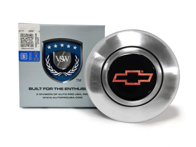 Auto Pro USA VSW Steering Wheel OE Series Horn Cap, Satin Horn Cap, Chevy Red Bow Tie STE1008-19S