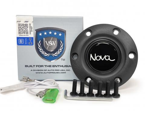 Auto Pro USA VSW Steering Wheel S6 Horn Button, w/Chevy Nova Emblem, Black STE1034BLK
