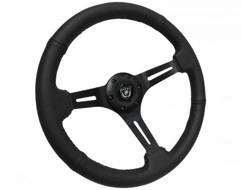 Auto Pro USA VSW S6 Sport Leather Steering Wheel ST3586BLK-BLK