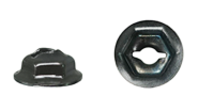 AMK 1967 Pontiac Firebird 2 piece Nameplate, Grille 1/8 X .44 Deep Stamped Nuts G-6909