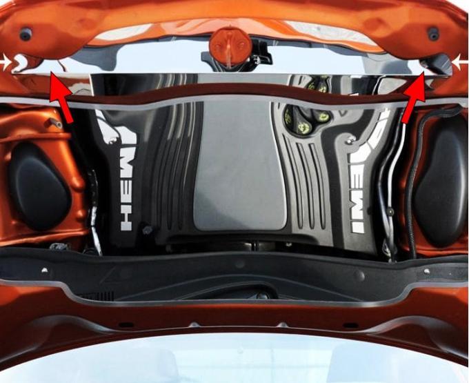 American Car Craft 2011-2014 Dodge Charger - Hood Cap Upper Panel, Polished Stainless 333005