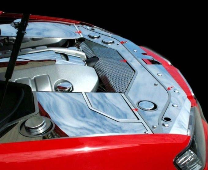 American Car Craft 2008-2009 Pontiac G8/GT - Radiator Cover with 3 Cap Covers, Polished Stainless Steel 223004