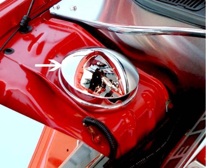 American Car Craft 2005-2012 Chrysler 300/Dodge Charger/Magnum 3.5/5.7/6.1L - Shock Tower Dome Covers, Classic Chrome 303014