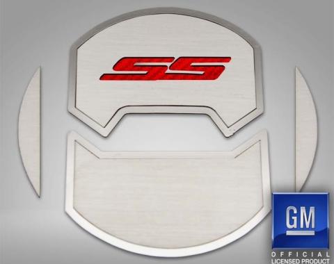 American Car Craft 2010-2015 Camaro SS - Round A/C Vent Duct Covers Deluxe 'SS' 8Pc, Brushed Stainless, Choose Inlay Color 101056