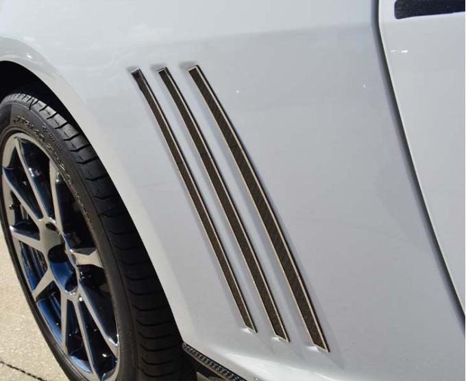 American Car Craft 2010-2014 Camaro - Carbon Fiber Fender Vent Trim Kit, Carbon Fiber & Stainless Steel 102092