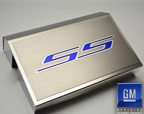 American Car Craft 2016-2021 Camaro SS - Fuse Box Cover with SS Style Top Plate, Brushed Stainless Steel, Choose Inlay Color 103090/103091