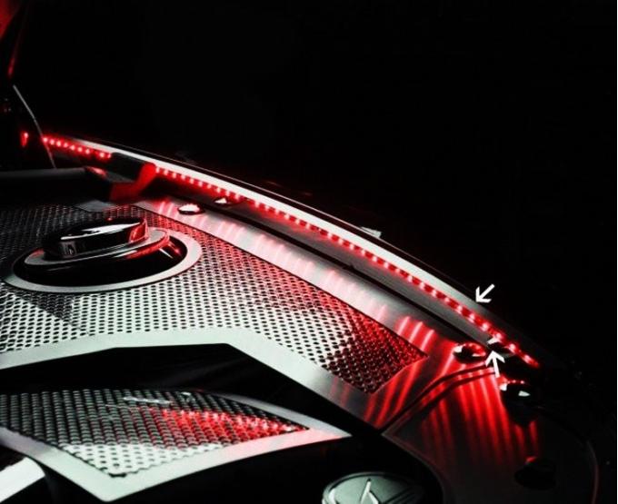 American Car Craft 2010-2015 Camaro - Inner Fender Liner with LED Illumination for Factory Hood, Stainless, Choose LED Color 103051