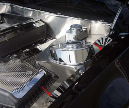 American Car Craft 2005-2009 Mustang V6/GT - Fender Top Caps, Polished Stainless Steel 273049