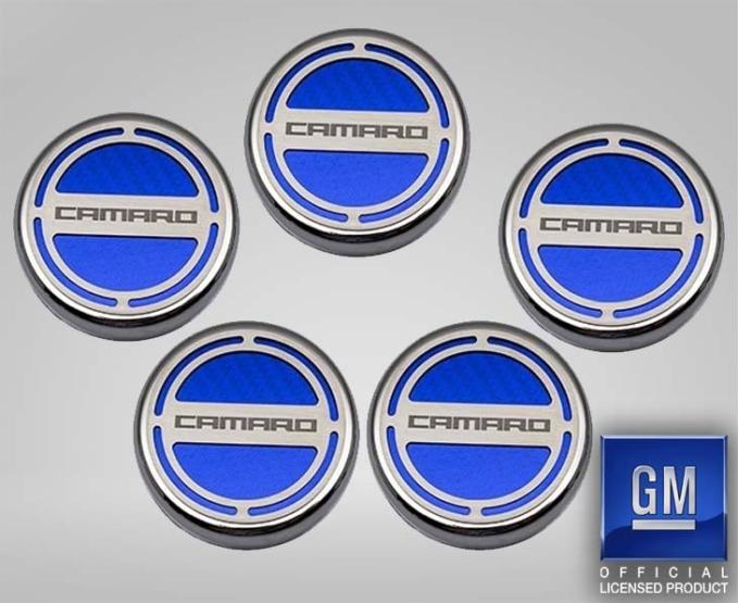 American Car Craft 2010-2022 Camaro - Engine Fluid Cap Covers CAMARO Style 5Pc, Choose V6 or V8 & Inlay Color 103071