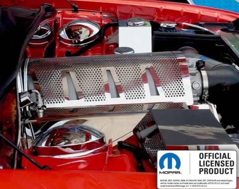 American Car Craft 2008-2011 Challenger - Perforated Plenum Cover 6.1L Engine, Stainless Steel 153026