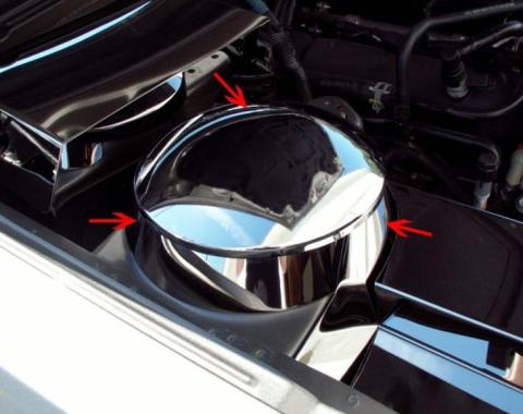 American Car Craft 2005-2009 Mustang V6/GT - Shock Tower Covers Stand Alone 4Pc, Polished Stainless Steel 273013