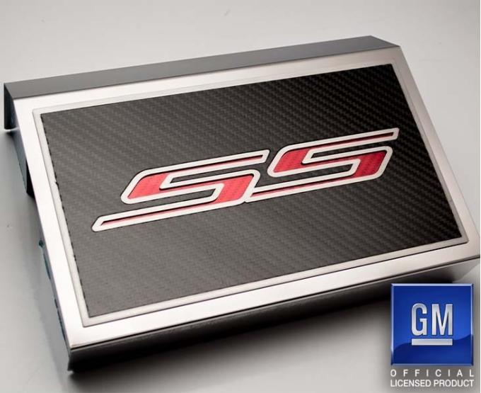 American Car Craft 2016-2021 Camaro SS - Fuse Box Cover Brushed with Carbon Fiber SS Style Top Plate, Choose Inlay Color 103090/103094