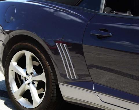 American Car Craft 2010-2013 Camaro - Rear Side Fender Vent Grille Vinyl Inserts, Satin Stainless Look Vinyl 102081