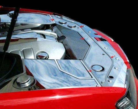 American Car Craft 2008-2009 Pontiac G8/GT - Radiator Cover with 3 Cap Covers, Polished Stainless Steel 223004