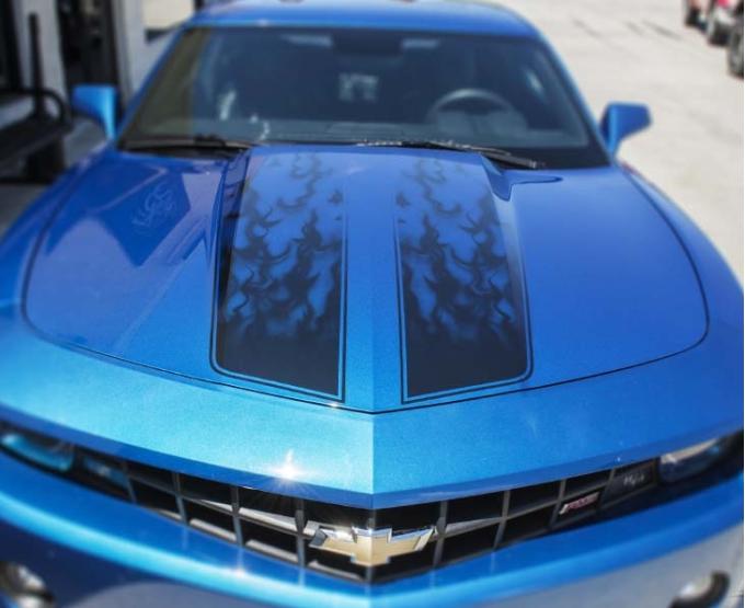 American Car Craft 2010-2013 Camaro - Vinyl Decal Gradient Flame Rally Stripe 4Pc, Vinyl Graphic 102050