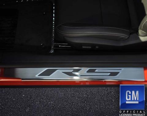American Car Craft 2010-2015 Camaro RS - Outer Door Sills with 'RS' Inlay 2Pc, Stainless Steel, Choose Inlay Color 101002