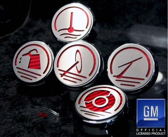 American Car Craft 2010-2022 Camaro V8 - Fluid Cap Covers with Laser-cut Symbols Automatic 5Pc, Chrome/Brushed, Choose Color 103052