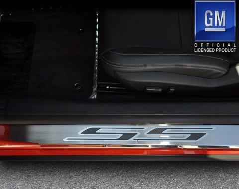 American Car Craft 2010-2015 Camaro SS - Outer Door Sills with 'SS' Inlay 2Pc, Stainless Steel, Choose Inlay Color 101003