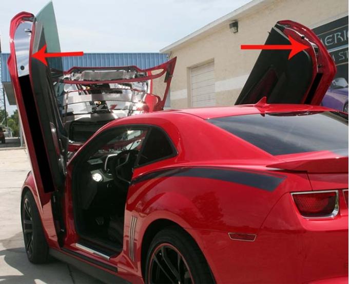 American Car Craft 2010-2015 Camaro - Lambo Style Door Jamb Trim Kit 2Pc, Polished Stainless Steel 101050