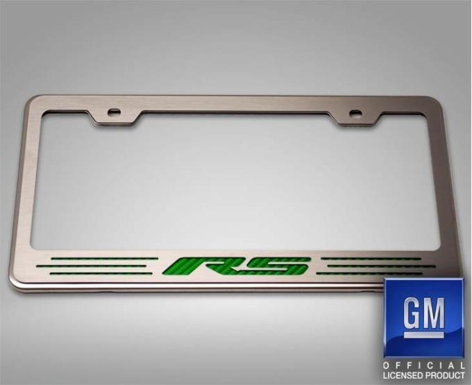 American Car Craft Camaro RS - License Plate Frame with RS Lettering, Choose Vinyl Inlay Color 102098
