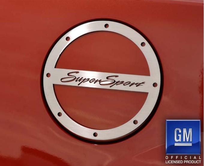 American Car Craft 2010-2019 Camaro SS - Super Sport Fuel Door Cover, Brushed Stainless Steel (Polished) 102014