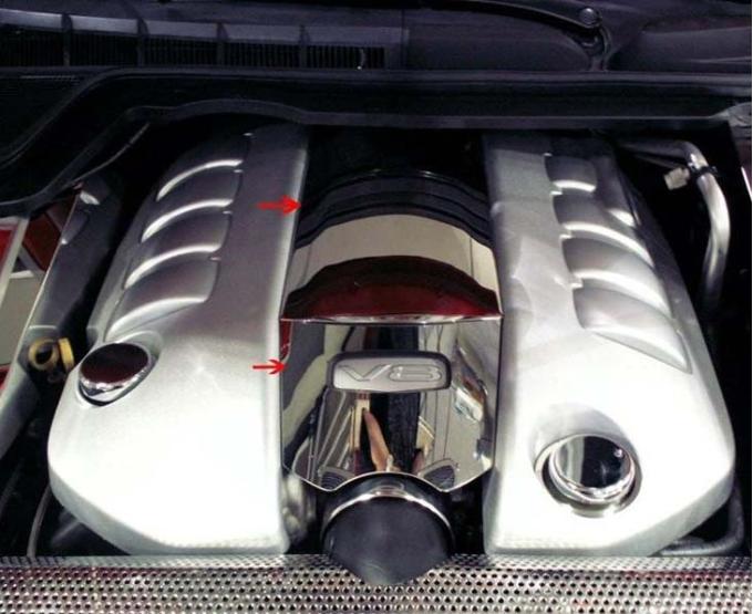 American Car Craft 2008-2009 Pontiac GT/G8 - Engine Shroud Inner Plenum Cover 2Pc, Polished Stainless Steel 223007