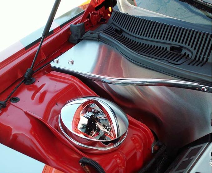 American Car Craft 2008-2023 Challenger - Shock Tower Dome Covers, Triple-Plated Chrome 153013