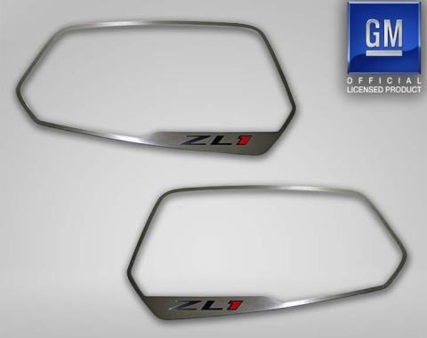 American Car Craft 2010-2013 Camaro ZL1 - Side View Mirror Trim ZL1 Style 2Pc, Brushed Stainless Steel 102071