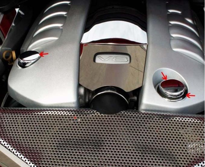 American Car Craft 2008-2009 Pontiac G8/GT- Engine Fluid Cap Cover Kit 3Pc, Triple Plated Chrome 223008