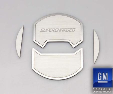 American Car Craft 2010-2015 Camaro - Round A/C Vent Covers Etched SUPERCHARGED 8Pc, Brushed Stainless Steel 101053