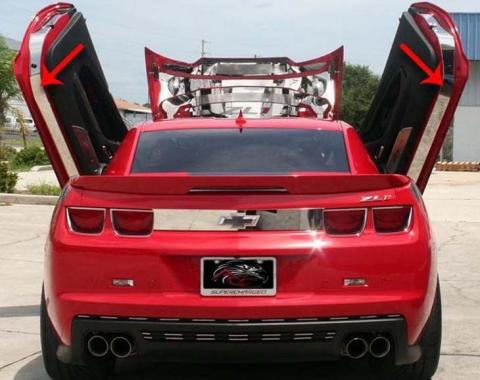 American Car Craft 2010-2015 Camaro - Lambo Door Jamb Trim Kit, Polished Stainless Steel 101024