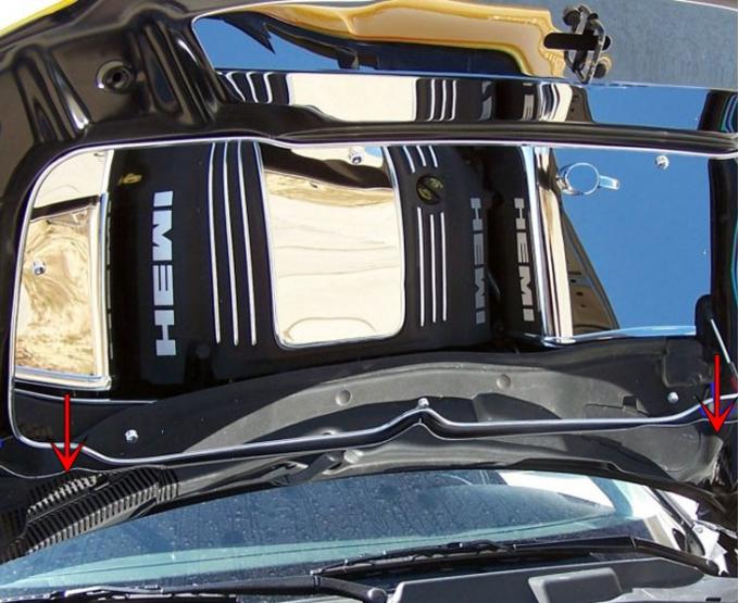 American Car Craft 2005-2010 Chrysler 300/Dodge Charger/Magnum 5.7 - Lower Hood Cowl, Polished Stainless Steel 303021