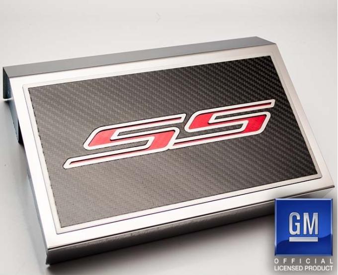 American Car Craft 2016-2021 Camaro SS - Fuse Box Cover Polished with Carbon Fiber SS Style Top Plate, Choose Inlay Color 103089/103095