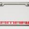 American Car Craft Camaro - License Plate Frame with CAMARO Lettering, Stainless Steel, Choose Vinyl or LED Color 102043
