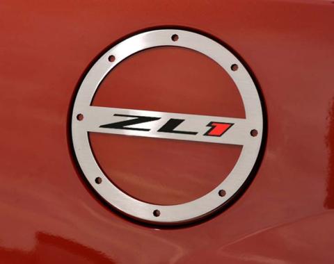 American Car Craft 2010-2019 Camaro ZL1 - Fuel Door Cover 'ZL1" Style, Stainless Steel (Brushed) 102078