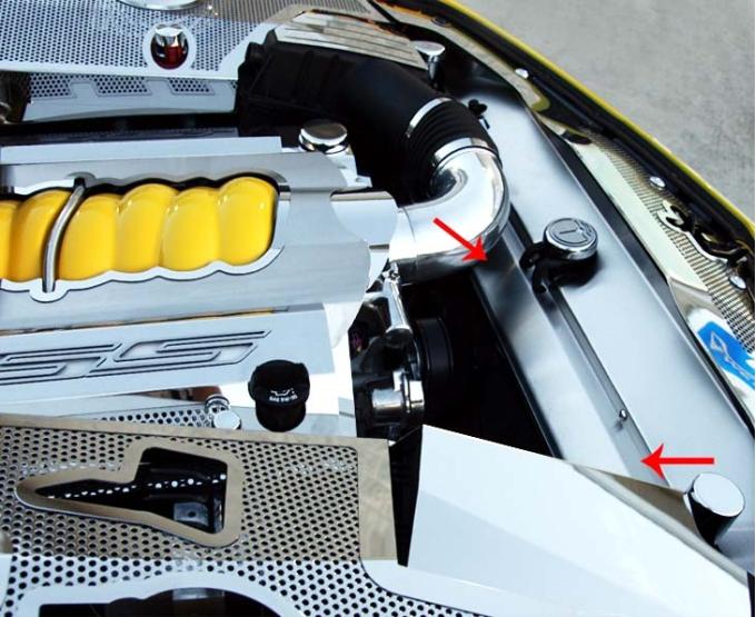 American Car Craft 2010-2015 Camaro - Radiator Cover Kit, Polished Stainless Steel, Choose Fill Hole Type 103032