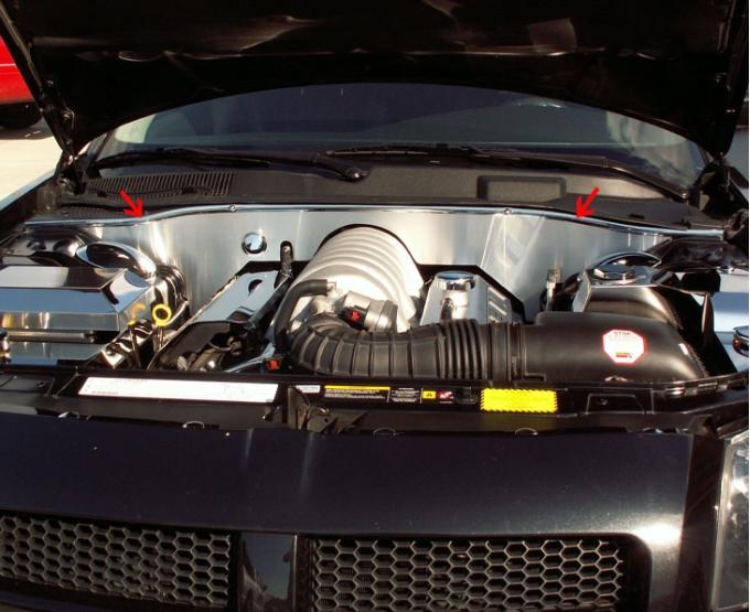 American Car Craft 2005-2010 Chrysler 300/Dodge Charger/Magnum SRT8 - False Firewall, Brushed Stainless Steel 303011