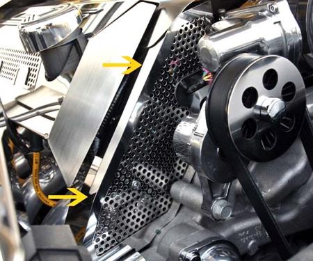 American Car Craft 2010-2015 Camaro SS - Wire Harness Cover, Perforated Polished Stainless Steel 103036