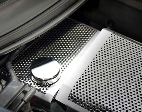 American Car Craft 2014-2019 Corvette Z06/ZR1/Z51/C7 Stingray - Perforated/Brushed Water Tank Cover, Stainless Steel 053063