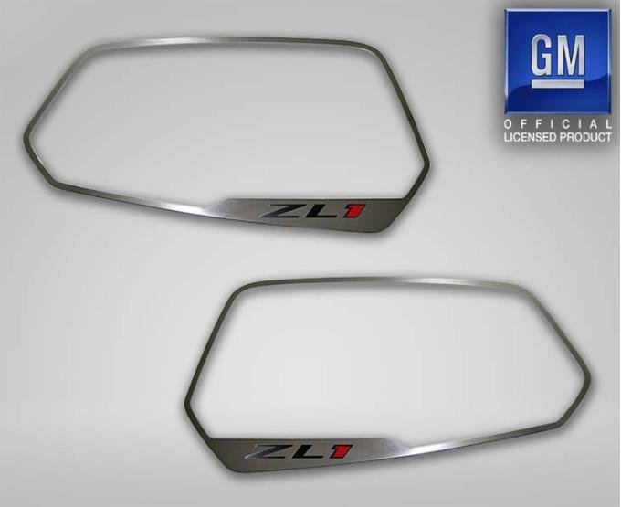 American Car Craft 2010-2013 Camaro ZL1 - Side View Mirror Trim ZL1 Style 2Pc, Brushed Stainless Steel 102071