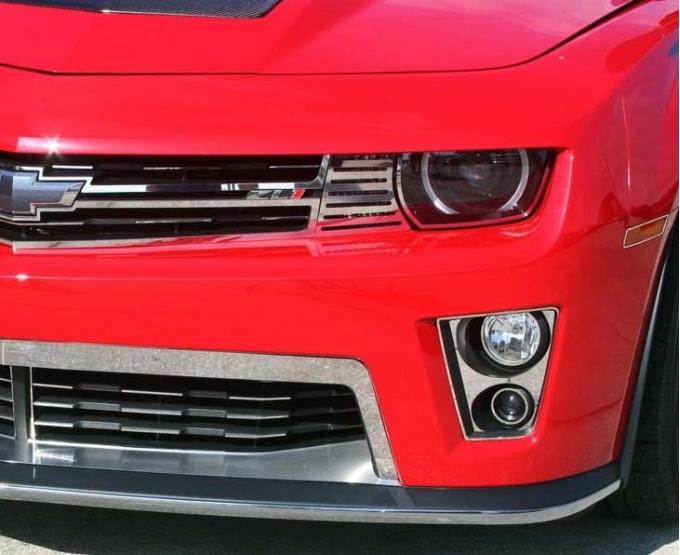 American Car Craft 2012-2015 Camaro ZL1 - Turn Signal Cover Front Bumper 2Pc, Polished Stainless 102063