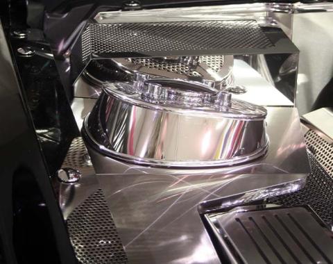 American Car Craft 2010-2014 Mustang GT - Shock Tower Covers Polished/Perforated 4Pc, Stainless Steel 273023