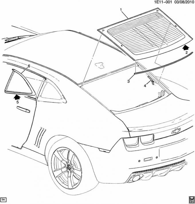 Camaro Rear Window Reveal Molding, 2010-2014