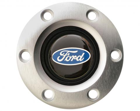 Volante S6 Series Horn Button Kit, Ford Blue Oval, Brushed