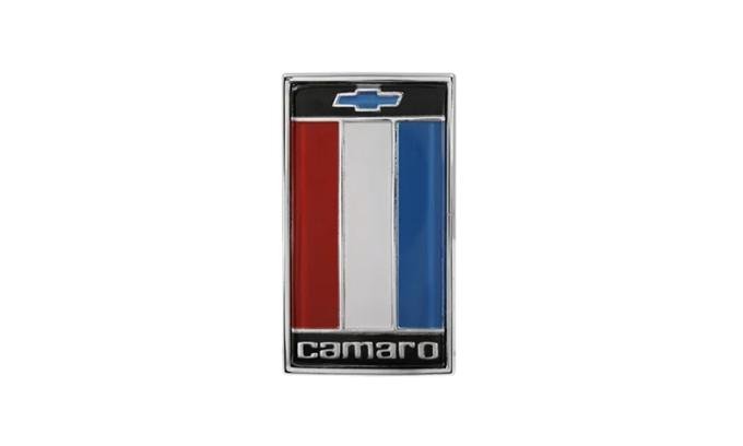 AMD Header Panel Emblem, "Camaro" with Bowtie Logo (Orange), 75-77 Camaro T-6843