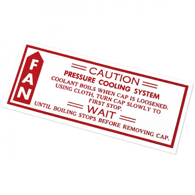 Camaro Caution Cooling/Fan Decal, 1979-1980